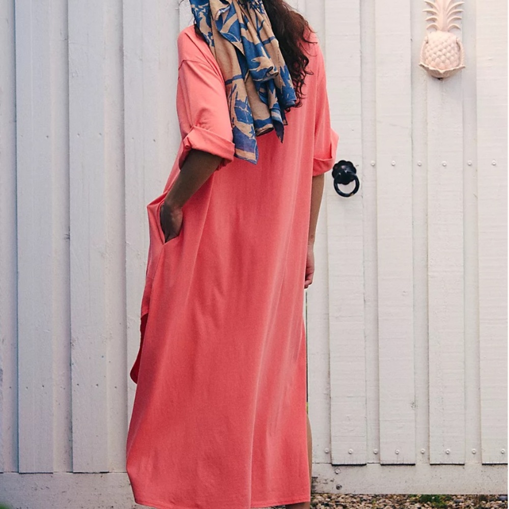 Free People Vibrant Coral Cover-Up Dress - Picture 3 of 4